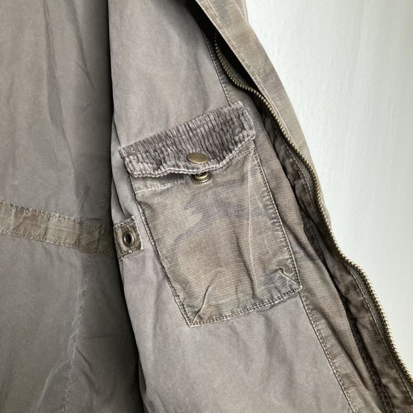 Lucky Brand Size Medium Jacket Camouflage Green Army Utility Field Full Zip - Picture 7 of 10
